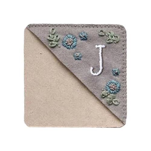 Gesticktes Lesezeichen 2 Stück bestickte Ecklesezeichen im Jahreszeiten-Stil, handgefertigtes Lesezeichen, personalisiertes dreieckiges Lesezeichen aus Filz, multifunktionales Buchzubehör(Color 3) von WLIHDB