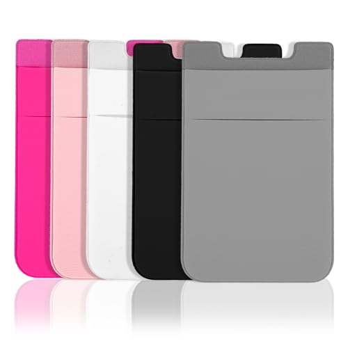 WLLHYF 5 Stück Selbstklebende Handy-Brieftasche, Handy-Kartenhalter für die Rückseite des Handys, zum Aufkleben Kartenetui Kreditkarten/Ausweishalter für alle Smartphones von WLLHYF