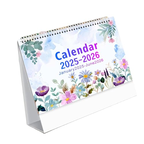 WLNEXT Kalender 2025, 2025-2026 Schreibtisch Monatskalender Planer 18 Monate Referenzen von 01/2025 bis 06/2026 Büro Schreibtischkalender Schreibblock von WLNEXT