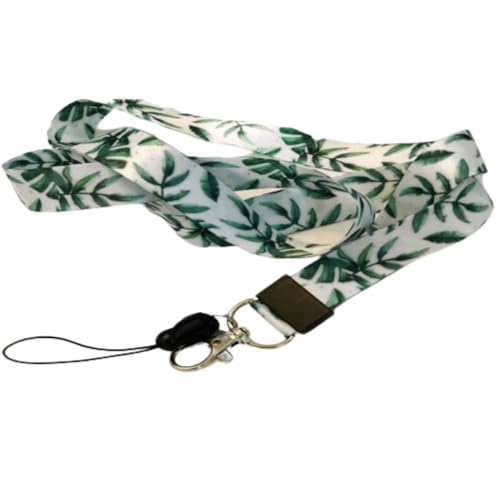 Umhängeband mit, beidseitigem, vollfarbigem Druck, ideal für Ausweise/Schlüssel / MP3-Player/USB-Sticks green leave von WLOT