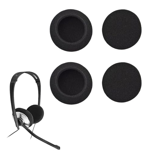 4 Stück Schaumstoff Polster für Kopfhörer,Ohrpolster für Logitech H390,H600,H760, H609,Atmungsaktiv,Effektive Schalldämmung,Kopfhörer Überzug Ersatzteile,Ideal für Kinder und Erwachsene (Schwarz,5cm) von WLVinson