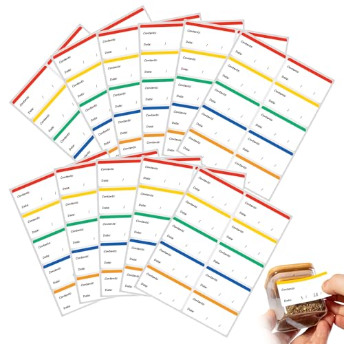 300 Stück Etiketten Selbstklebend,Gefrieretiketten,Etiketten zum Beschriften,Ablösbare Tiefkühletiketten,Bunt Lebensmitteldatum Etiketten Ablösbar,Beschriftungsetiketten für Gläser Marmelade von WLVinson