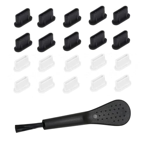 20 Stück USB C Staubschutz Stöpsel,USB 3.1 Typ-C Schutzkappe mit Silikon Stopfen und Reinigungsbürste,Handy Staubschutz für Ladebuchse,Kompatibel mit iPhone 15/16 Pro Max,Samsung,Xiaomi,Google Pixel von WLVinson