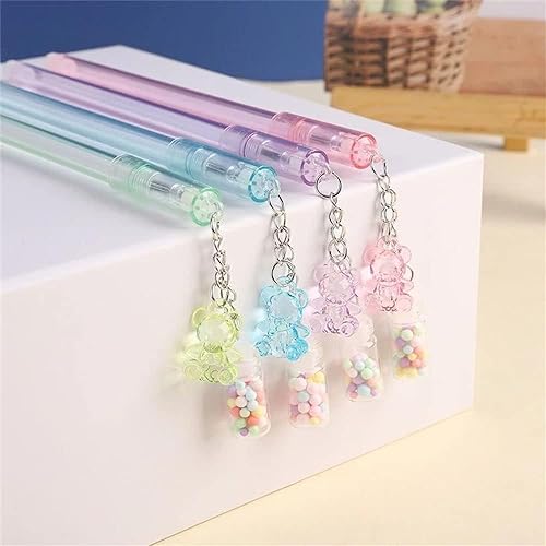 WLngtv 1 x Gel-Stift-Anhänger, niedlicher Drift-Flasche, Bär-Anhänger, Gelschreiber, Schreibwaren, süßer, löschbarer Stift, Büro, Schulbedarf (Bär, zufällig) von WLngtv