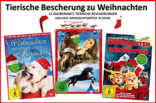 Tierische Bescherung zu Weihnachten (11 Filme incl Mütze & Socke) [4 DVDs] von WME Entertainment Group