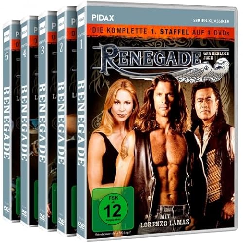 Renegade (Gnadenlose Jagd) Die komplette Kult-Action-Serie (110 Episoden in 5 Staffen) mit Lorenzo Lamas (zzgl. Bonus Serie) [24 DVDs] von WME Entertainment Group (Pidax Serien-Klassiker)