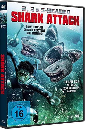 2, 3 & 5 Headed Shark Attack Box Trilogie - Die Hai Film Schocker 2, 3 & 5 Headed Shark Attack Box Trilogie - Die Hai Film Schocker von WME Entertainment Group