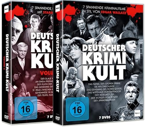 Deutscher Krimi Kult Vol. 1+2 - 15 spannende Kriminalfilme mit Starbesetzung (2 DVD-Boxen + Bonusfilm) Krimi Perlen angelehnt etwa im Style Edgar Wallace [15 DVDS] von WME Film Klassiker (Pidax)