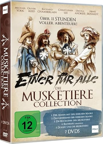 Die Musketiere Film Collection - Einer für alle, alle für einen - Spannende Abenteuer mit den Figuren aus den Romanen von Alexandre Dumas (Richelieu, eisernen Maske, Geheimnis) [7 DVDs] von WME Film Klassiker (Pidax Historien Klassiker)