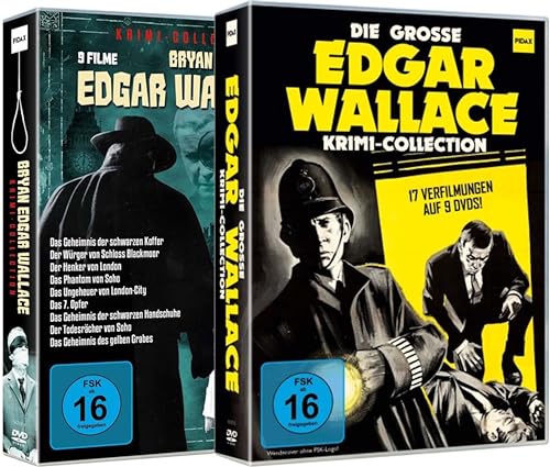 Edgar Wallace FAN Box Edition - 26 seiner populären Grusel Krimi Verfilmungen + 12 Krimis als Bonus (incl. Bryan Edgar Wallace Box) [18 DVDs] von WME Film Klassiker
