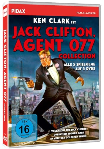 Jack Clifton, Agent 077 (Trilogie) Box Collection / Alle 3 Kultfilme mit Ken Clark (Pidax Film-Klassiker) [3 DVDs] von WME Film Klassiker