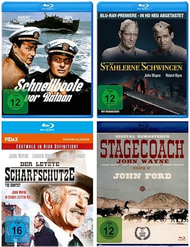 John Wayne Blu-Ray Fan Collection - Vier Meisterwerke des Duke in HD: Stagecoach + Der letzte Scharfschütze + Schnellboote vor Bataan + Stählerne Schwingen John Wayne Blu-Ray Fan Collection - Vier Meisterwerke des Duke in HD: Stagecoach + Der letzte Scharfschütze + Schnellboote vor Bataan + Stählerne Schwingen von WME Western Klassiker
