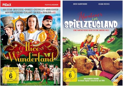 Alice im Wunderland + Abenteuer im Spielzeugland (Beide preisgekrönte Verfilmungen mit Starbesetzung) Nostalgie: Für Groß und Klein [2 DVDs] von WME Home Entertainment