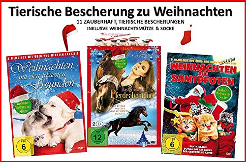 Tierische Bescherung zu Weihnachten (11 Filme incl Mütze & Socke) [4 DVDs] von WME Home Entertainment