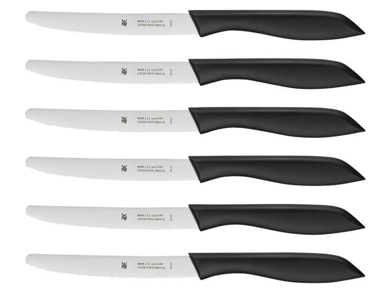 WMF Frühstücksmesser 6-teilig, Classic Line, Wellenschliff, schwarz von WMF