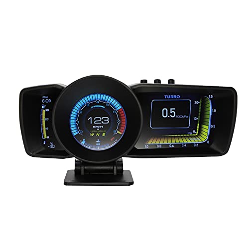 OBD Smart Gauge,Auto OBD2 + GPS HUD Armaturenbrett Display Head up Display Smart Messgerät Tachometer LCD-Instrument Mit Einstellbarer Halterung von WMLBK