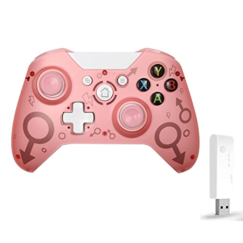 WMLBK 600mA 2.4G N1 Wireless Controller - Gamecontroller mit USB-Adapter-Gamepad-Joystick für One, PC, PS3 （Pink) von WMLBK