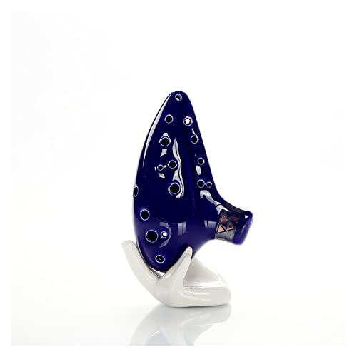 Anfänger Ocarina 16-Loch-Doppelrohr/12-Loch-Alt-C-Melodie-Ocarina-Musikinstrument-Anfänger-Studenten-Musikgeschenk Ocarina Musikinstrument (Color : 16-hole) von WMXD