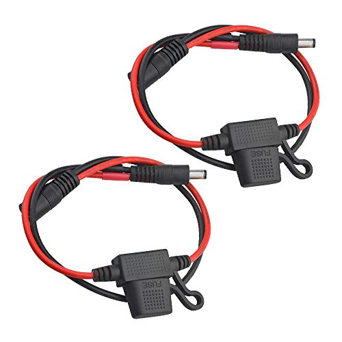 WMYCONGCONG 2 Stück DC 5.5mm x 2.1mm zu SAE Schnellkupplungskabelbaum Verlängerungskabel 40cm 14AWG mit 10A Sicherung für tragbare Antriebe Motorrad Solar Panel Ladegerät von WMYCONGCONG