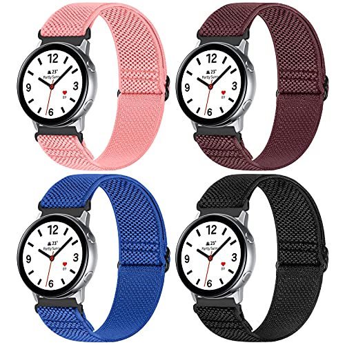 WNIPH 20mm Nylon Armband für Samsung Galaxy Watch 6/5/4 40mm 44mm/Galaxy Watch 5 Pro 45mm/Galaxy Watch 6 Classic 43mm 47mm/Watch 4 Classic 42mm 46mm/Active 2 40mm 44mm,Garmin/Huawei Ersatzarmband von WNIPH