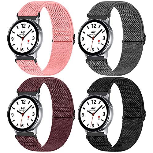 WNIPH 20mm Nylon Armband für Samsung Galaxy Watch 6/5/4 40mm 44mm/Galaxy Watch 5 Pro 45mm/Galaxy Watch 6 Classic 43mm 47mm/Watch 4 Classic 42mm 46mm/Active 2 40mm 44mm,Garmin/Huawei Ersatzarmband von WNIPH