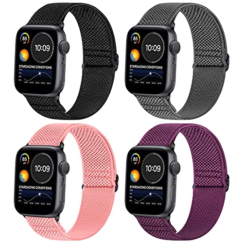 WNIPH Kompatibel mit Apple Watch Armband 49mm 45mm 44mm 42mm 41mm 40mm 38mm,Einstellbar Elastisch Nylon Stoff Ersatzarmband für Apple Watch Ultra/Ultra 2/iWatch Series 9 8 7 6 5 4 3 2 1/Apple Watch SE von WNIPH