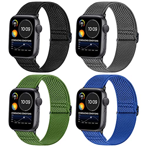 WNIPH Kompatibel mit Apple Watch Armband 49mm 45mm 44mm 42mm 41mm 40mm 38mm,Einstellbar Elastisch Nylon Stoff Ersatzarmband für Apple Watch Ultra/Ultra 2/iWatch Series 9 8 7 6 5 4 3 2 1/Apple Watch SE von WNIPH