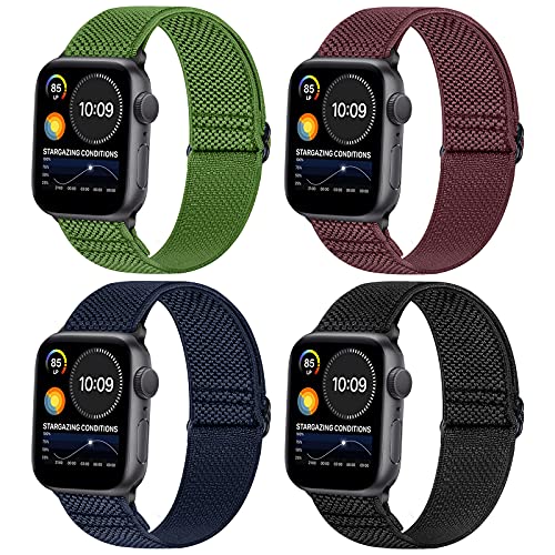 WNIPH Kompatibel mit Apple Watch Armband 49mm 45mm 44mm 42mm 41mm 40mm 38mm,Einstellbar Elastisch Nylon Stoff Ersatzarmband für Apple Watch Ultra/Ultra 2/iWatch Series 9 8 7 6 5 4 3 2 1/Apple Watch SE von WNIPH