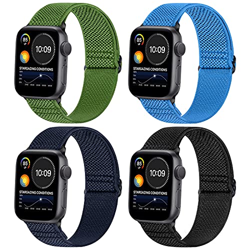 WNIPH Kompatibel mit Apple Watch Armband 49mm 45mm 44mm 42mm 41mm 40mm 38mm,Einstellbar Elastisch Nylon Stoff Ersatzarmband für Apple Watch Ultra/Ultra 2/iWatch Series 9 8 7 6 5 4 3 2 1/Apple Watch SE von WNIPH