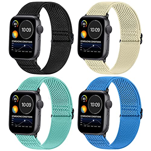 WNIPH Kompatibel mit Apple Watch Armband 49mm 45mm 44mm 42mm 41mm 40mm 38mm,Einstellbar Elastisch Nylon Stoff Ersatzarmband für Apple Watch Ultra/Ultra 2/iWatch Series 9 8 7 6 5 4 3 2 1/Apple Watch SE von WNIPH