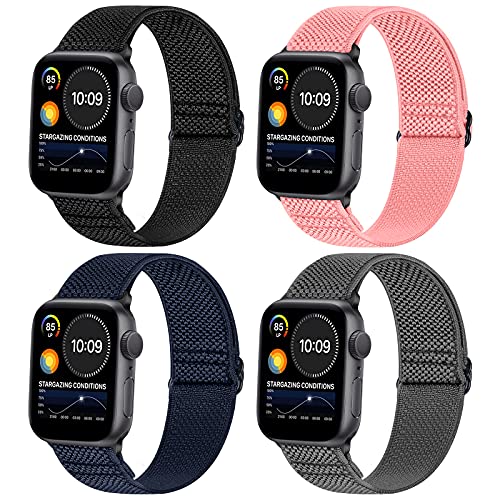 WNIPH Kompatibel mit Apple Watch Armband 49mm 45mm 44mm 42mm 41mm 40mm 38mm,Einstellbar Elastisch Nylon Stoff Ersatzarmband für Apple Watch Ultra/Ultra 2/iWatch Series 9 8 7 6 5 4 3 2 1/Apple Watch SE von WNIPH