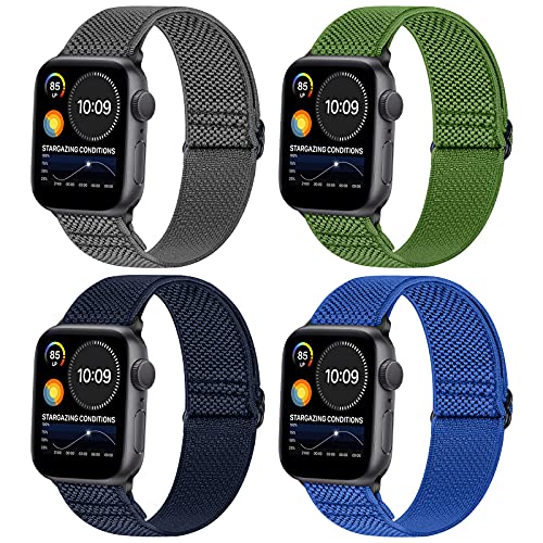 WNIPH Kompatibel mit Apple Watch Armband 49mm 45mm 44mm 42mm 41mm 40mm 38mm,Einstellbar Elastisch Nylon Stoff Ersatzarmband für Apple Watch Ultra/Ultra 2/iWatch Series 9 8 7 6 5 4 3 2 1/Apple Watch SE von WNIPH