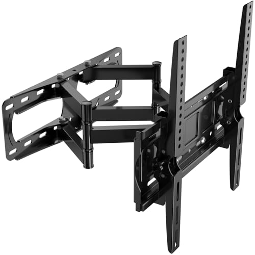 WNJQBY Vollbewegliche TV-Wandhalterung für die meisten 66–65 Zoll flachen/gebogenen 4K-LED-LCD-Fernseher, drehbare Gelenkarme, schwenk- und neigbar, TV-Halterung, max. VESA 400 x 400 mm, passend für von WNJQBY