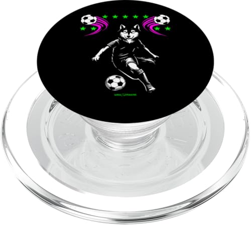 Ein Fußballwolf, lustige Fußballtiere PopSockets PopGrip für MagSafe von WOAH MANATEE