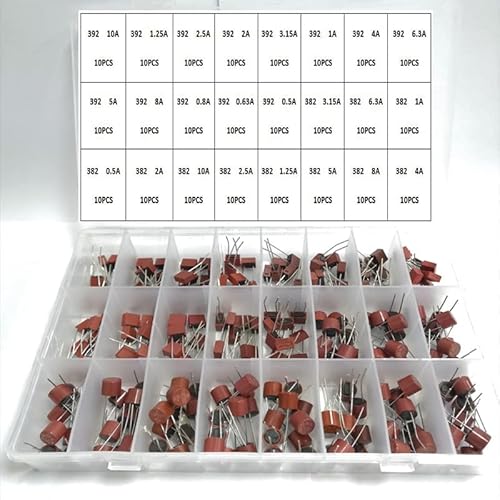 240 Stück 382 392 24 Values ​​Blow Zylindrische Sicherung 0,5 A 1 A 1,25 A 2 A 3,15 A 4 A 5 A 6,3 A 8 A 10 A Amp for LCD TV Power PCB Insurance Kit KHzIgRdY von WOBBLO