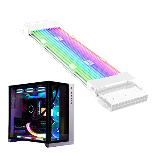 WOBBLO ARGB-Verlängerungskabel, Stromkabel des Motherboards, ARGB-Verlängerung, ATX-Kabel-Set, 24-polig, RGB-Stromversorgung, Lichteffekt, interne Komponenten, 1 von WOBBLO