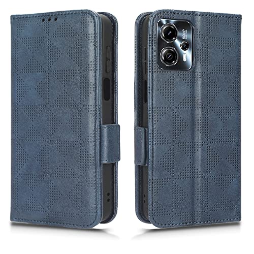 WOBURN Hülle für Motorola Moto G13, Premium TPU/PU Leder Klappbar Schutzhülle Tasche Handyhülle mit Standfunktion & Kartensteckplätzen, Blau von WOBURN