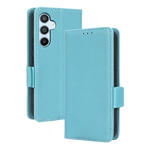 WOBURN Hülle für Samsung Galaxy A54 5G Hülle, Premium TPU/PU Leder Klappbar Tasche Schutzhülle Handyhülle mit Standfunktion & Kartensteckplätzen, Hellblau von WOBURN