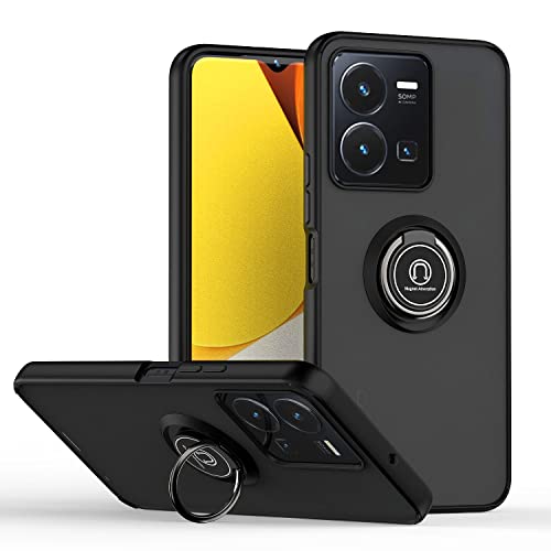 WOBURN Hülle für Vivo Y35 / Vivo Y22s / Vivo Y22, TPU/PC Stoßfest Handyhülle mit Fingerring Stände, Durchscheinend Gefrostet Anti Fingerabdruck Schutzhülle. Schwarz WOBURN Hülle für Vivo Y35 / Vivo Y22s / Vivo Y22, TPU/PC Stoßfest Handyhülle mit Fingerring Stände, Durchscheinend Gefrostet Anti Fingerabdruck Schutzhülle. Schwarz von WOBURN