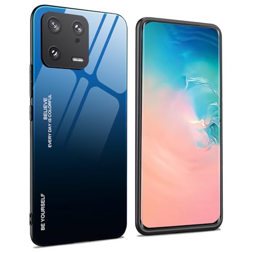WOBURN Hülle für Xiaomi Mi 13, Handyhülle Weich Silikon TPU Rahmen Farbverlauf-Glas Panzerglas Back Cover Dünn Case, Stoßfest Kratzfest Schutzhülle - 7 von WOBURN