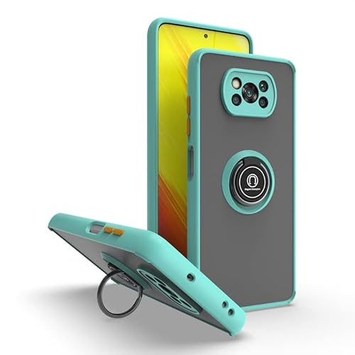 WOBURN Hülle für Xiaomi Poco X3 NFC/Poco X3 Pro, TPU/PC Stoßfest Handyhülle mit Fingerring Stände, Durchscheinend Gefrostet Anti Fingerabdruck Schutzhülle. Himmelblau WOBURN Hülle für Xiaomi Poco X3 NFC/Poco X3 Pro, TPU/PC Stoßfest Handyhülle mit Fingerring Stände, Durchscheinend Gefrostet Anti Fingerabdruck Schutzhülle. Himmelblau von WOBURN