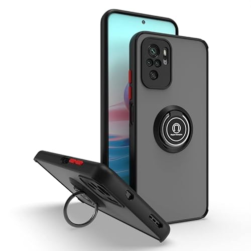 WOBURN Hülle für Xiaomi Redmi Note 10 Pro, TPU/PC Stoßfest Handyhülle mit Fingerring Stände, Durchscheinend Gefrostet Anti Fingerabdruck Schutzhülle. Schwarz Rot WOBURN Hülle für Xiaomi Redmi Note 10 Pro, TPU/PC Stoßfest Handyhülle mit Fingerring Stände, Durchscheinend Gefrostet Anti Fingerabdruck Schutzhülle. Schwarz Rot von WOBURN
