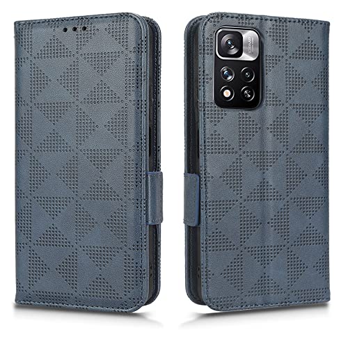 WOBURN Hülle für Xiaomi Redmi Note 11 Pro 4G/5G (6.67"), Premium TPU/PU Leder Klappbar Schutzhülle Tasche Handyhülle mit Standfunktion & Kartensteckplätzen, Blau von WOBURN