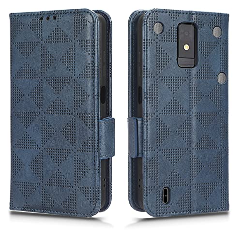 WOBURN Hülle für ZTE Blade A32, Premium TPU/PU Leder Klappbar Schutzhülle Tasche Handyhülle mit Standfunktion & Kartensteckplätzen, Blau von WOBURN