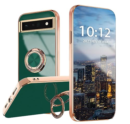 WOBURN Silikon Hülle für Google Pixel 6A mit Drehung Fingerring Stände, Handyhülle Überzug Ultra Dünn Weiche TPU Stoßfest Schutzhülle Cover Bumper - Dunkelgrün WOBURN Silikon Hülle für Google Pixel 6A mit Drehung Fingerring Stände, Handyhülle Überzug Ultra Dünn Weiche TPU Stoßfest Schutzhülle Cover Bumper - Dunkelgrün von WOBURN