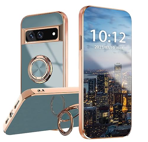 WOBURN Silikon Hülle für Google Pixel 7 mit Drehung Fingerring Stände, Handyhülle Überzug Ultra Dünn Weiche TPU Stoßfest Schutzhülle Cover Bumper - Grau WOBURN Silikon Hülle für Google Pixel 7 mit Drehung Fingerring Stände, Handyhülle Überzug Ultra Dünn Weiche TPU Stoßfest Schutzhülle Cover Bumper - Grau von WOBURN