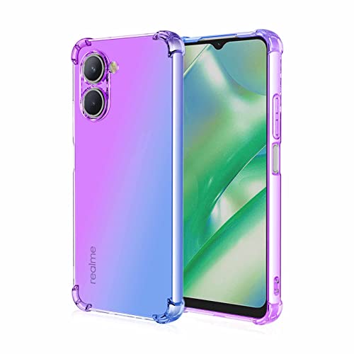 WOBURN Silikon Hülle für Realme C33 Case, Handyhülle Transparent Dünne Weiche Gradient TPU Soft Stoßfest Durchsichtige Schutzhülle Cover Bumper (Lila Blau) von WOBURN