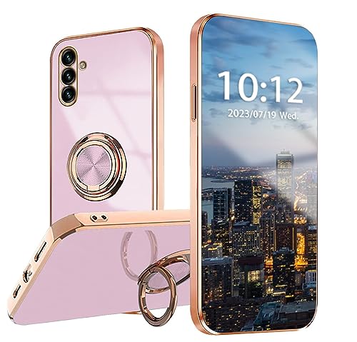 WOBURN Silikon Hülle für Samsung Galaxy A04s / Galaxy A13 5G mit Drehung Fingerring Stände, Handyhülle Überzug Ultra Dünn Weiche TPU Stoßfest Schutzhülle Cover Bumper - Violett WOBURN Silikon Hülle für Samsung Galaxy A04s / Galaxy A13 5G mit Drehung Fingerring Stände, Handyhülle Überzug Ultra Dünn Weiche TPU Stoßfest Schutzhülle Cover Bumper - Violett von WOBURN