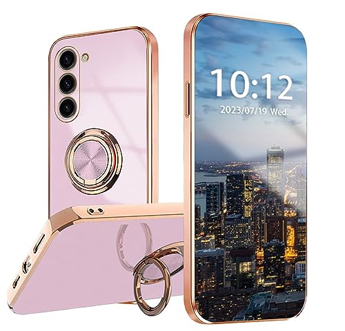 WOBURN Silikon Hülle für Samsung Galaxy S23 5G mit Drehung Fingerring Stände, Handyhülle Überzug Ultra Dünn Weiche TPU Stoßfest Schutzhülle Cover Bumper - Violett WOBURN Silikon Hülle für Samsung Galaxy S23 5G mit Drehung Fingerring Stände, Handyhülle Überzug Ultra Dünn Weiche TPU Stoßfest Schutzhülle Cover Bumper - Violett von WOBURN