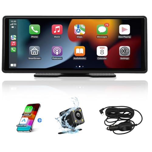 WODHMIEY 10,26 Zoll IPS Touchscreen Wireless CarPlay & Android Auto, 1080P HD Tragbares Autoradio mit WLAN, Bluetooth, Sprachsteuerung, AUX/FM Übertragung, Navigationssystem für Auto, LKW, Wohnmobil WODHMIEY 10,26 Zoll IPS Touchscreen Wireless CarPlay & Android Auto, 1080P HD Tragbares Autoradio mit WLAN, Bluetooth, Sprachsteuerung, AUX/FM Übertragung, Navigationssystem für Auto, LKW, Wohnmobil von WODHMIEY